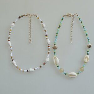 Free People "Laguna Shore" Seashell Beaded Choker Set